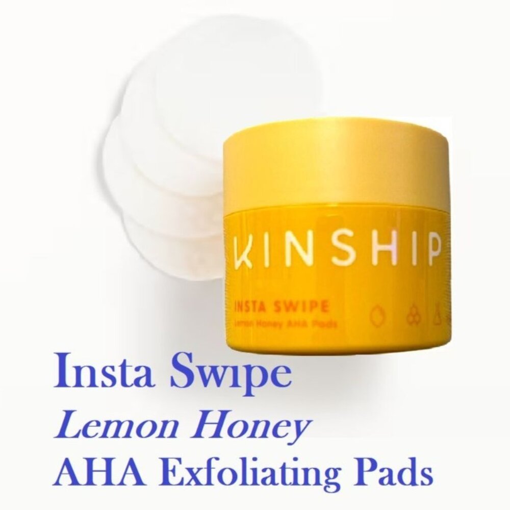 Kinship Insta Swipe Lemon Honey AHA Pads Full Size 45 Pads - Skincare Exfoliate